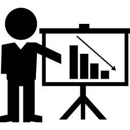Teacher on lecture icon