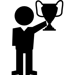 vincitore con trofeo icona