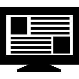 monitorscherm met informatie om te bestuderen icoon