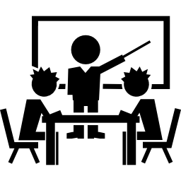 estudiantes en clase icono