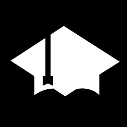 graduierungskappenschattenbild in einem quadrat icon