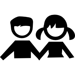 Boy and girl students icon