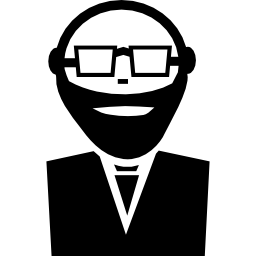 professor met bril en baard icoon