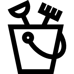 cubo de arena icono