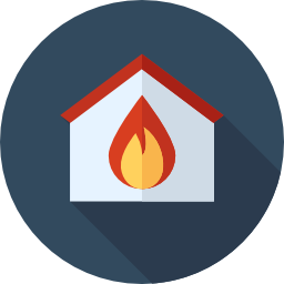 Burning house icon