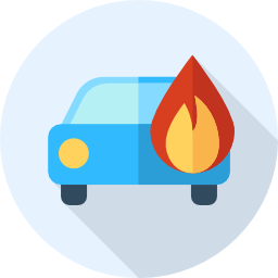 Burning car icon