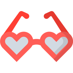 Heart glasses icon