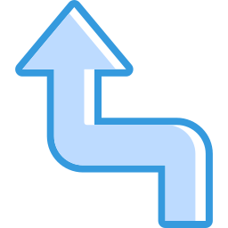 flecha en zigzag icono