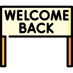 Welcome back icon