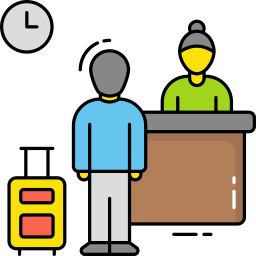 banco del check-in icona
