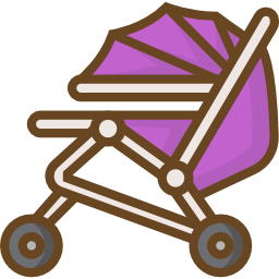 carrito de bebé icono