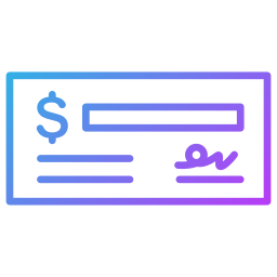 Bank check icon