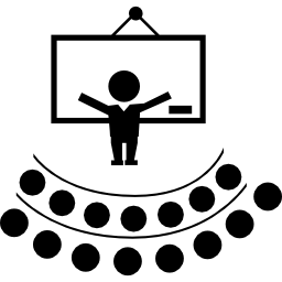 Teacher lecture in front an auditory icon