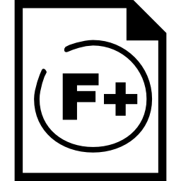 f plus symbol interfejsu papieru oceny szkoły ikona