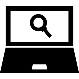 lupe auf laptop-bildschirm icon