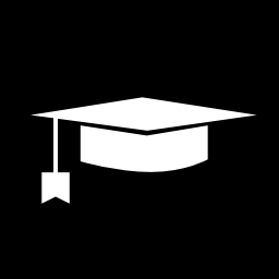 casquette de graduation dans un carré Icône