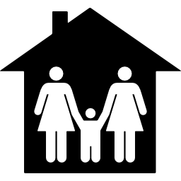 familia en casa icono