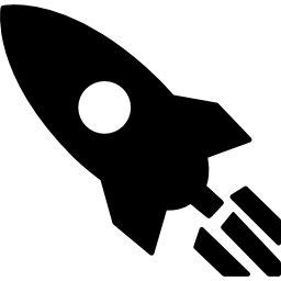 rakieta skierowana w lewy górny kierunek ikona