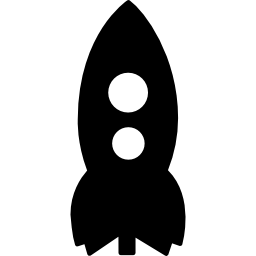 rakete in vertikaler position schiff für die raumfahrt icon