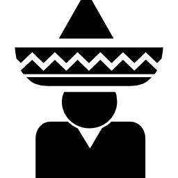 Horseman of Mexico with typical mexican hat icon