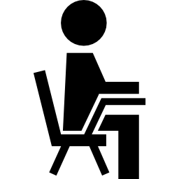 studente sulla sedia dalla vista laterale icona