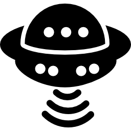 Spacecraft of rounded shape icon