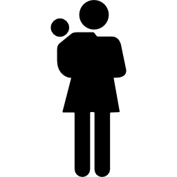 Mother with baby in arms icon