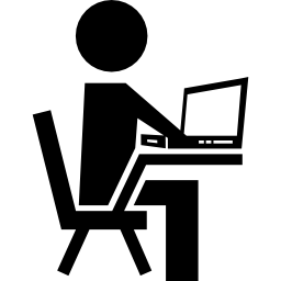 estudiante en computadora icono