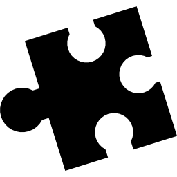 puzzle a forma di pezzo nero icona