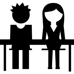 pareja de estudiantes icono