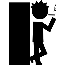 Студент курит перед входом в класс иконка