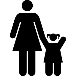 madre con hija icono
