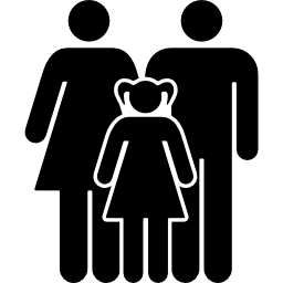 Mother father and daughter family group icon