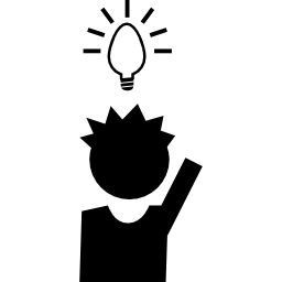 Студент мальчик с творческой идеей иконка