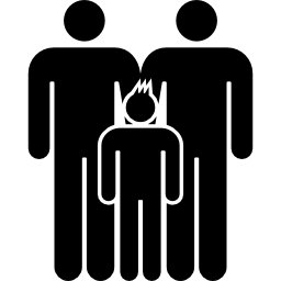 Male family of three persons icon