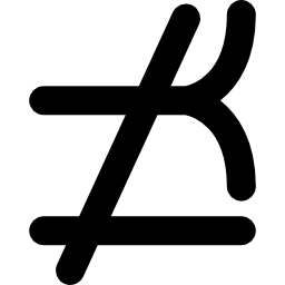 steht nicht vor oder gleich mathematischem symbol icon