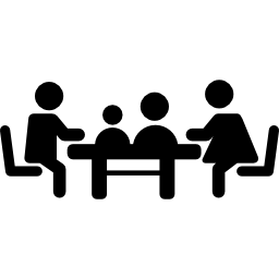 reunión familiar en mesa icono