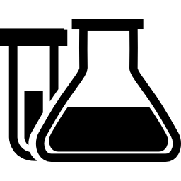 reagenzglas und kolben für den chemieunterricht icon