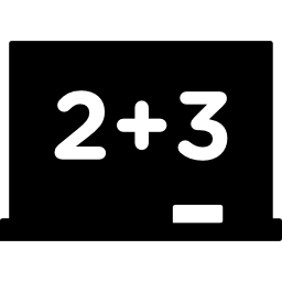 Blackboard with mathematical basic calculations icon