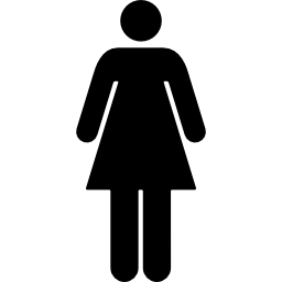 mujer de pie silueta negra forma icono