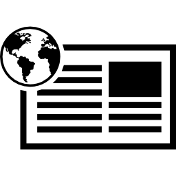 Newspaper with international information for education icon
