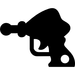 Rays gun silhouette of weapon of outer space icon
