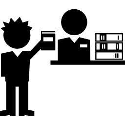 Student in the library icon