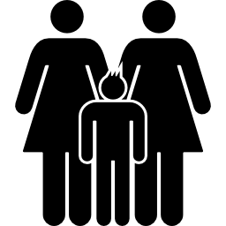 Women couple with a son icon