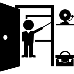 puerta de clase abierta icono