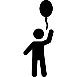 niño con globo icono