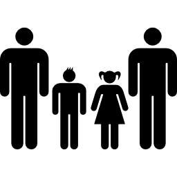 gruppo familiare con due padri un figlio e una figlia icona