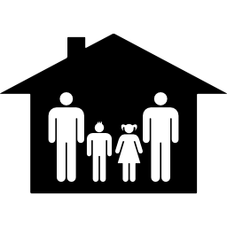 grupo familiar de dois homens, um filho e uma filha Ícone