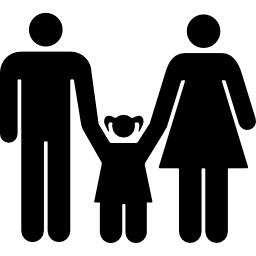Семья матери и отца с дочерью иконка