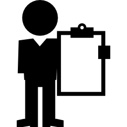 Professor with clipboard icon